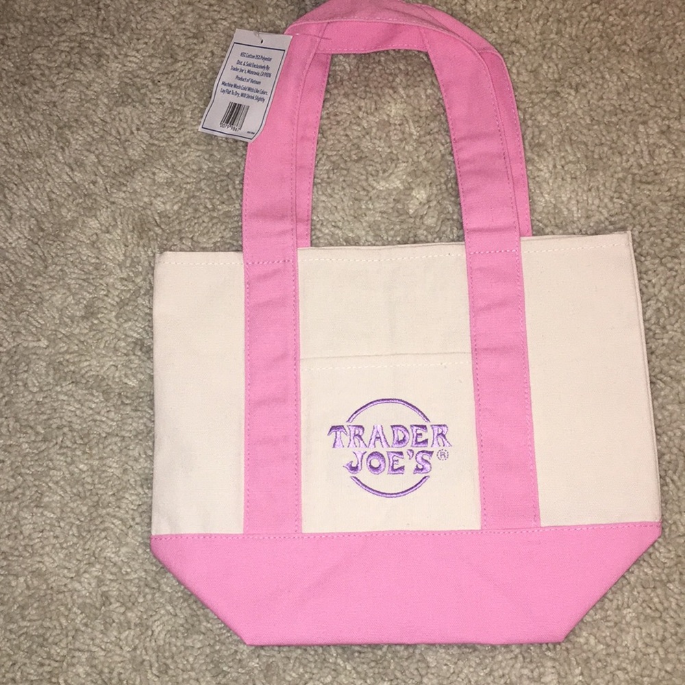 Trader Joe’s Mini Pastel Canvas Tote Bag - Picture 3 of 7